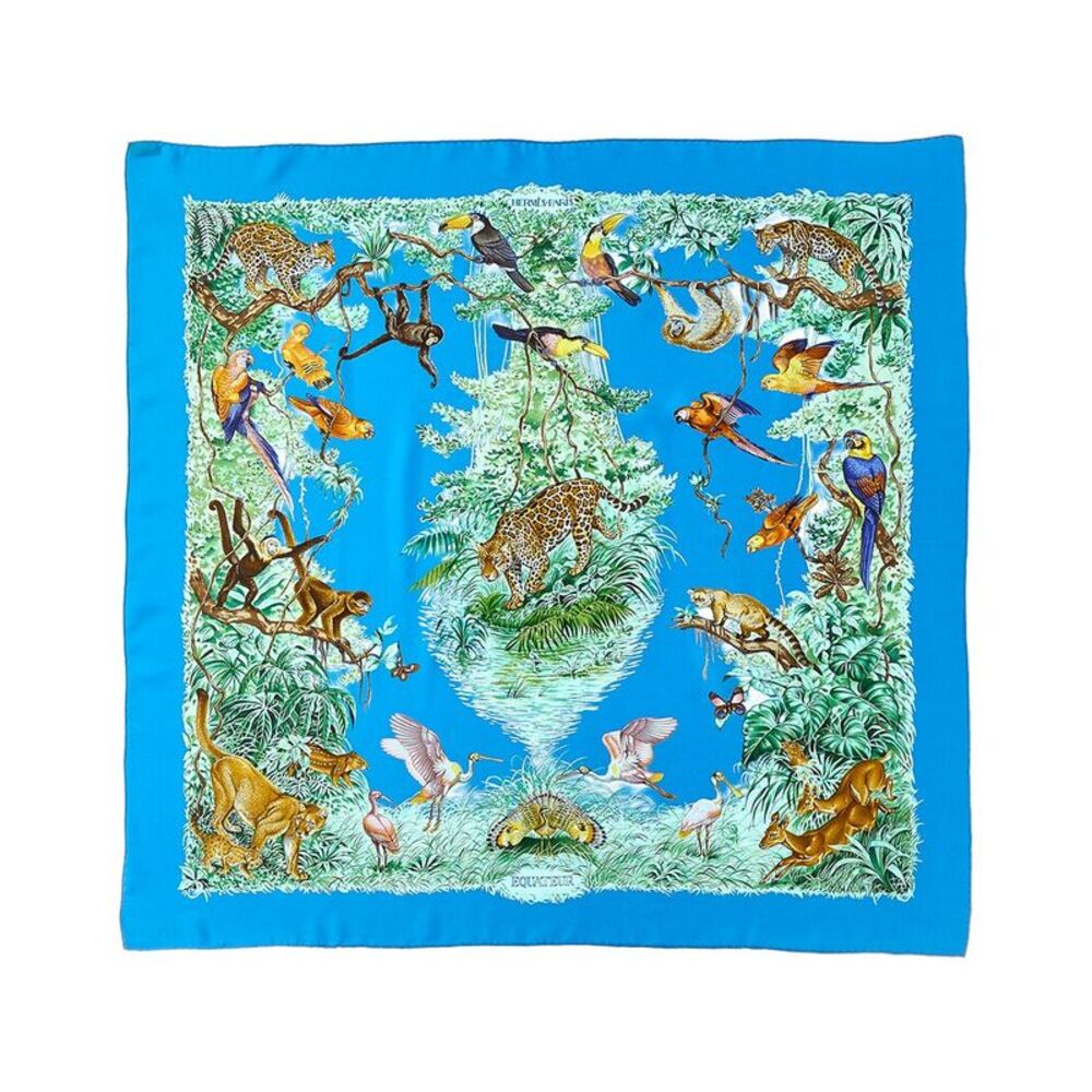 Hermès Equateur By Robert Dallet Mm Printed Silk Scarf (Authentic Pre-Loved)